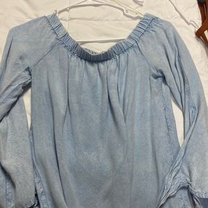 Cute denim light washed off the shoulder